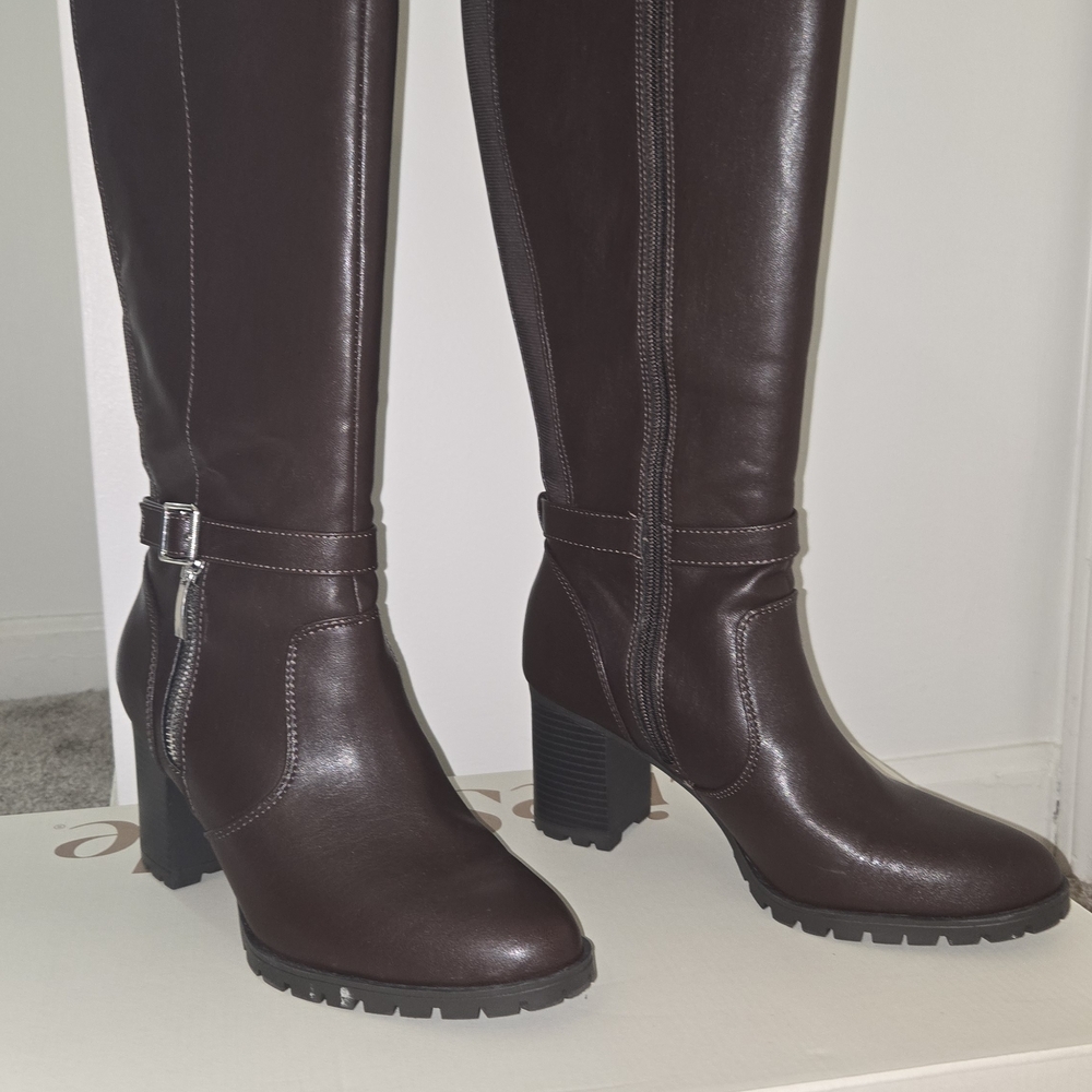 Kelly & Katie Dark Brown Heeled Knee High Boots